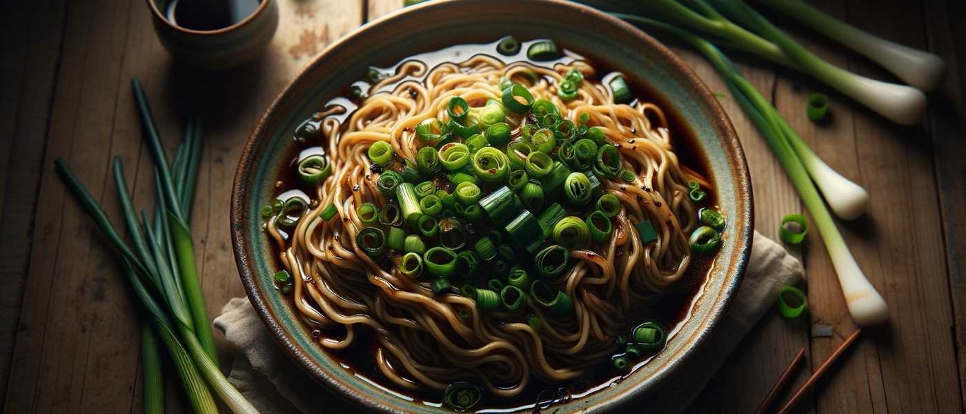 Frühlingszwiebel-Öl-Nudeln