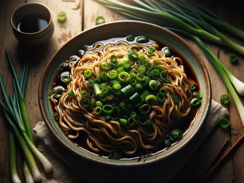 Frühlingszwiebel-Öl-Nudeln