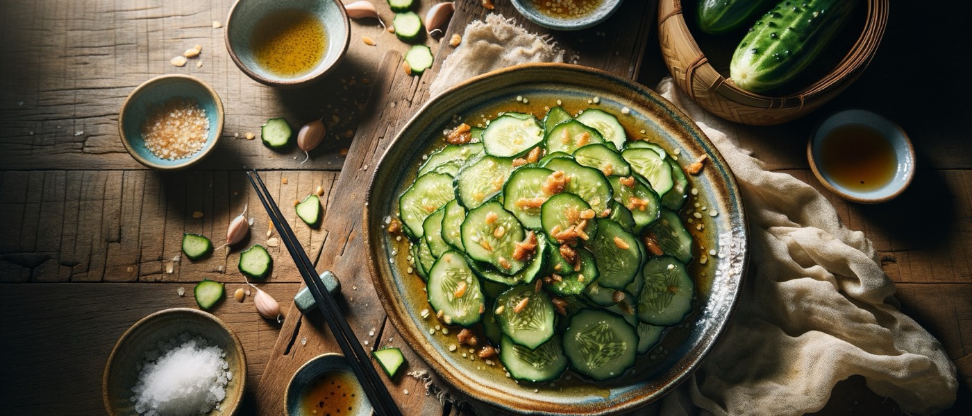 Zerschlagener Gurkensalat