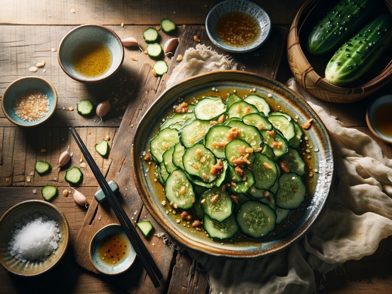 Zerschlagener Gurkensalat